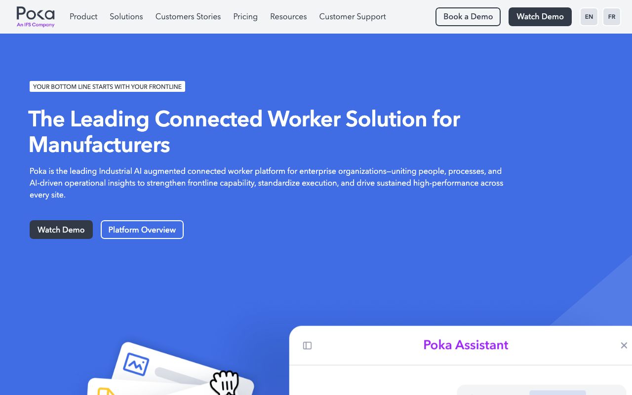 Poka connected worker platform landing page