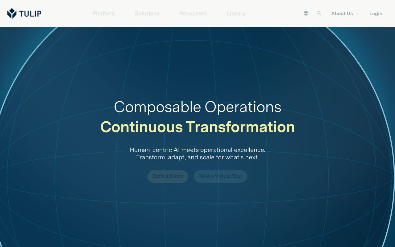 Tulip composable frontline operations platform landing page
